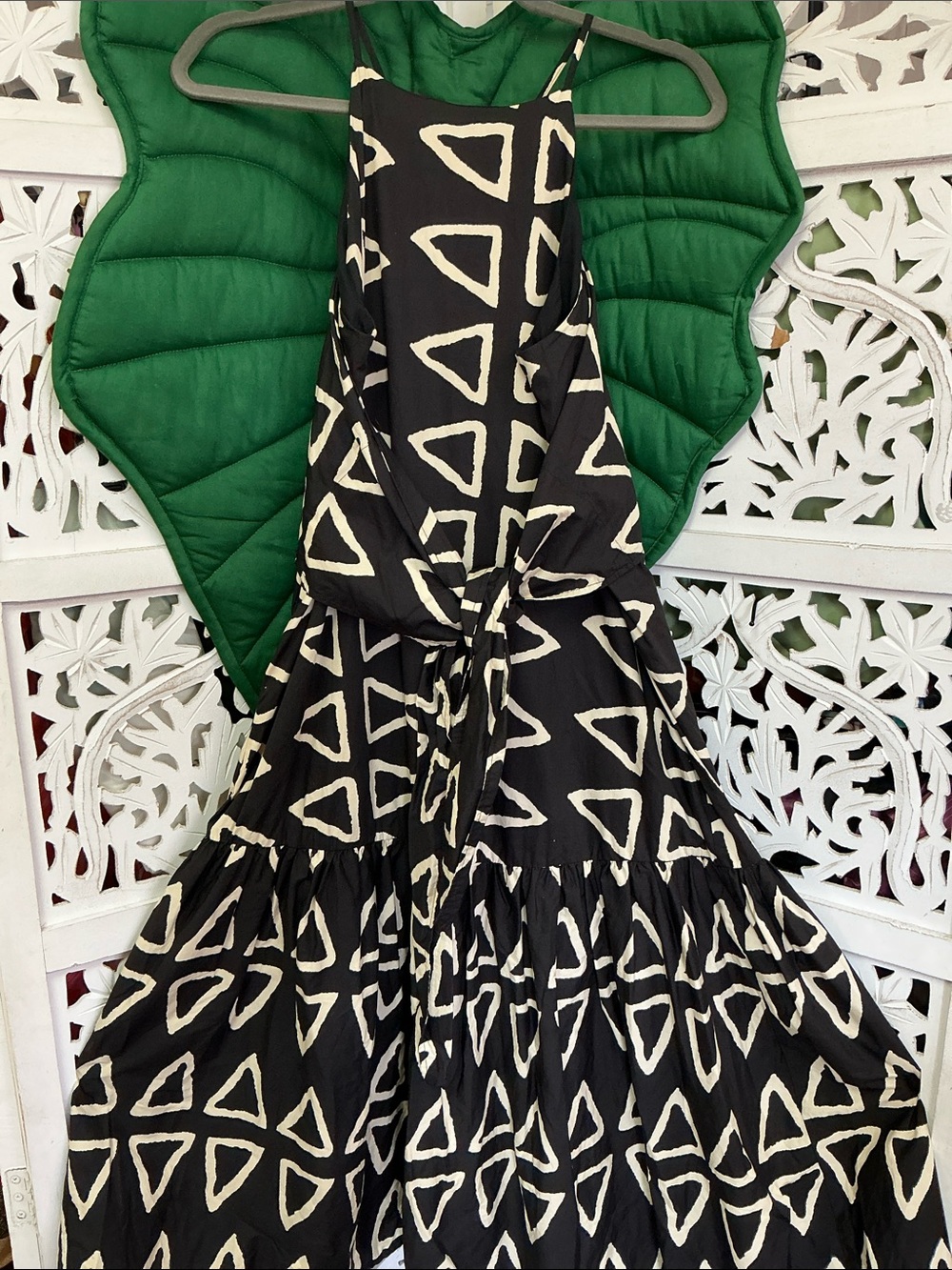 Corey Lynn Calter Keyanna Maxi Dress, black/white geometric triangles. Size S - Picture 7 of 9